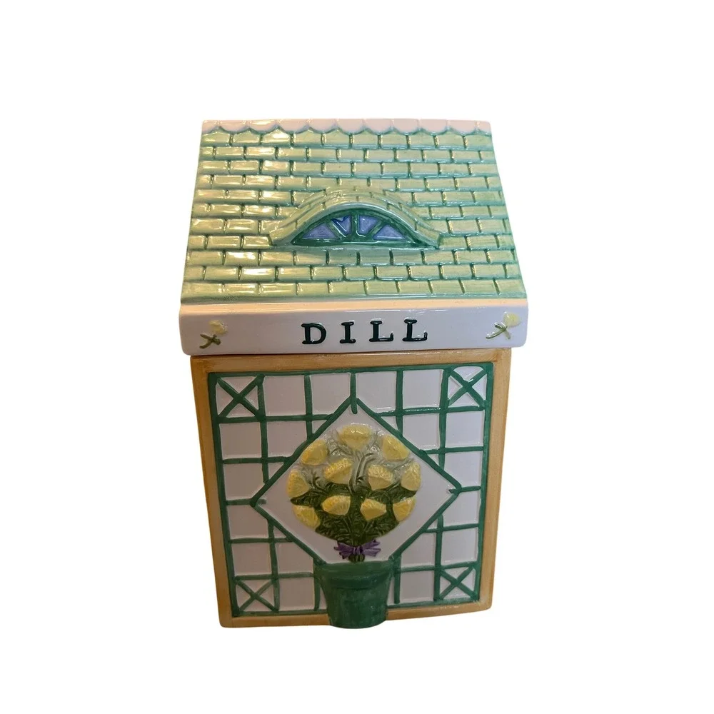 Certified International Herb Trellis‎ Canister Set Holly Holderman Greenhouse